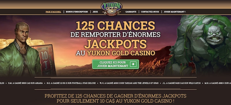 Le meilleur casino pour les canadiens Yukon Gold Casino Numéro 1
